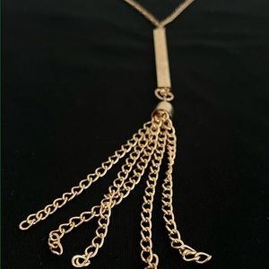 Gold Chain Tassel Necklace